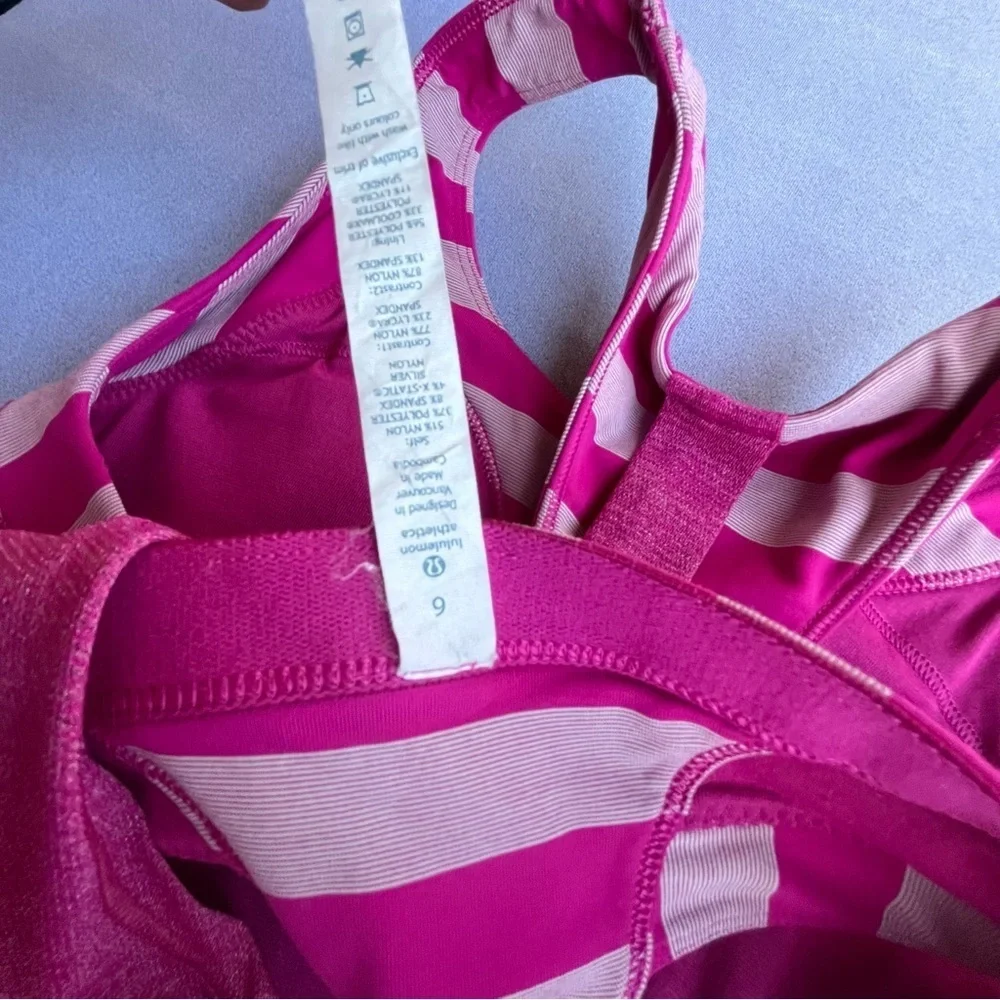 Lululemon Athletica Pink Striped Tank Top